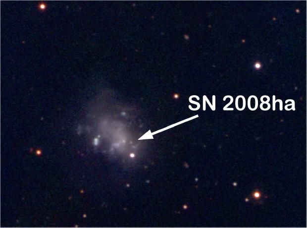supernova SN 2008ha in galaxy UGC 12682